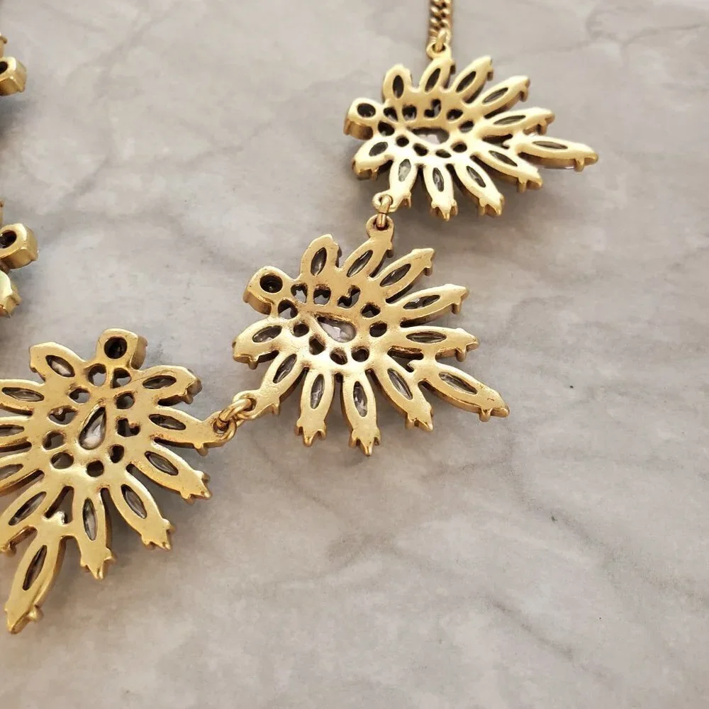 ✨ J.Crew Rhinestone Crystal Cluster Statement Bridal Wedding Necklace ✨ - Picture 11 of 14